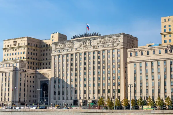 Moscow Russia October 2021 Monumental Building Ministry Defense Russian Federation — Stock Photo, Image