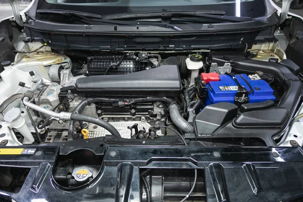Novosibirsk Russia October 2021 Nissan Trail Close Detail Car Engine — 图库照片