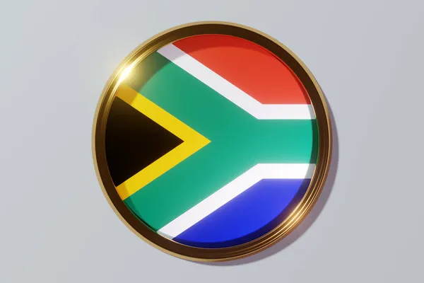 Güney Afrika Cumhuriyeti Nin Ulusal Bayrağı Yuvarlak Bir Pencere Şeklinde — Stok fotoğraf
