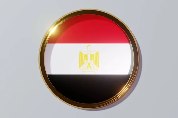 Nationale Vlag Van Egypte Vorm Van Een Ronde Ruit Vlag — Stockfoto