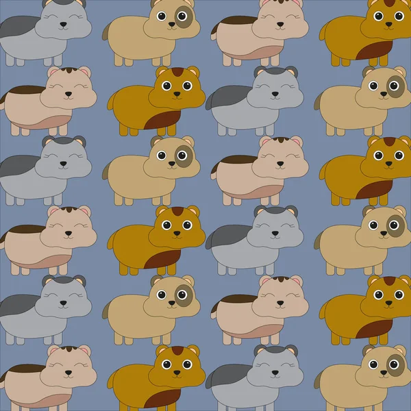 Patroon Met Beschilderde Kleurrijke Hamsters Kan Gebruikt Worden Voor Behang — Stockfoto