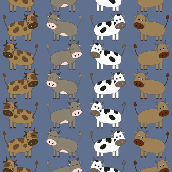 Patrón Con Vacas Coloridas Pintadas Puede Ser Utilizado Para Papel —  Fotos de Stock