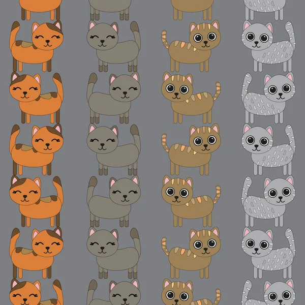 Minta Festett Színes Macskákkal Használható Tapétákhoz Textilekhez Csomagoláshoz Kártyákhoz Borítókhoz — Stock Fotó