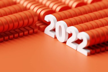 Takvim başlığı: 2022, mor arkaplan. Mutlu yıllar 2022 Renkli geçmiş. 