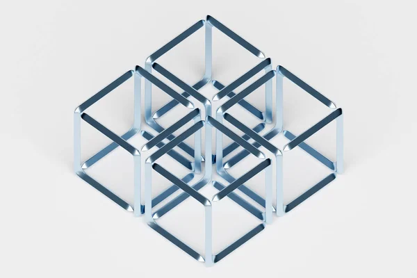 Иллюстрация Прозрачных Кубов Набор Квадратов Монохромном Фоне Рисунок Геометрический Фон — стоковое фото