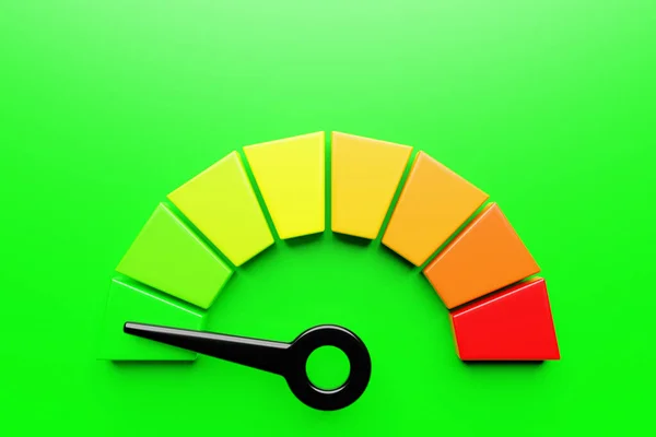 Illustration Hastighetsmätningsikonen Färgglada Hastighetsmätare Ikon Hastighetsmätare Pekare Pekar Grön Normal — Stockfoto