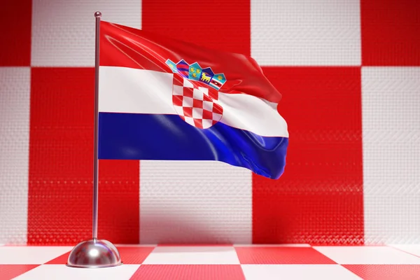 Illustration Der Kroatischen Nationalflagge — Stockfoto