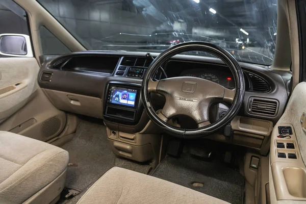 Novosibirsk Rusko Listopadu 2021 Honda Odyssey Volant Řadící Páka Palubní — Stock fotografie