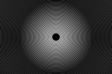 Klasik siyah-beyaz ilüzyonunun çizgileri olan soyut bir gradyanın üç boyutlu çizimi. Modern grafik dokusu. Geometrik desen.