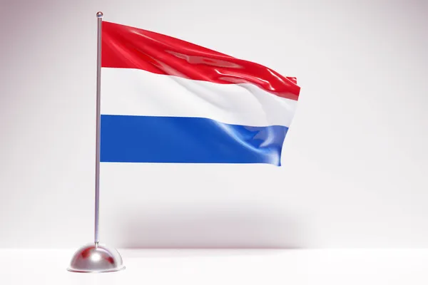 Illustration National Flag Netherlands Metal Flagpole Fluttering Country Symbol — Stock Photo, Image