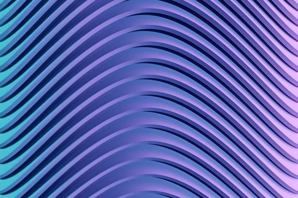 带有线条的经典蓝色抽象梯度背景的3D示例 从海浪中喷涌而出现代图形纹理 几何图案 — 图库照片