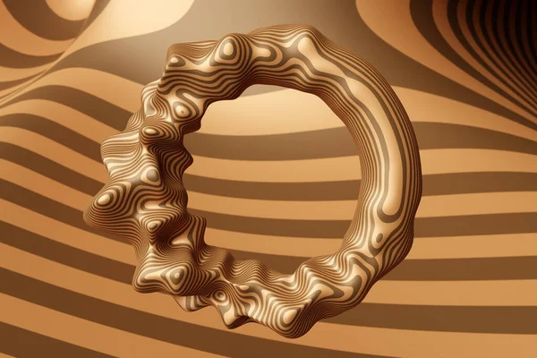 Işlemeli Altın Yuvarlak Çerçeve Çizgili Izole Arkaplan Portalı — Stok fotoğraf
