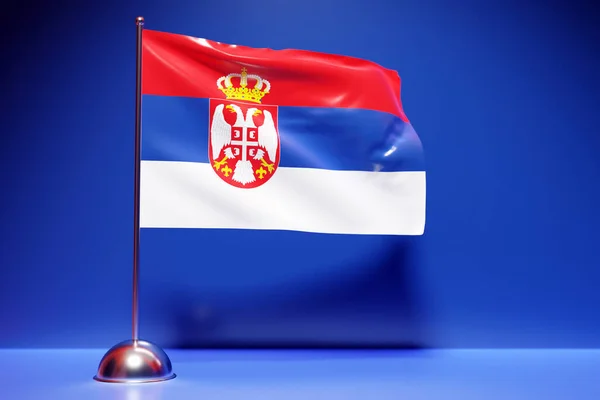 Ілюстрація Національного Прапора Сербі — стокове фото