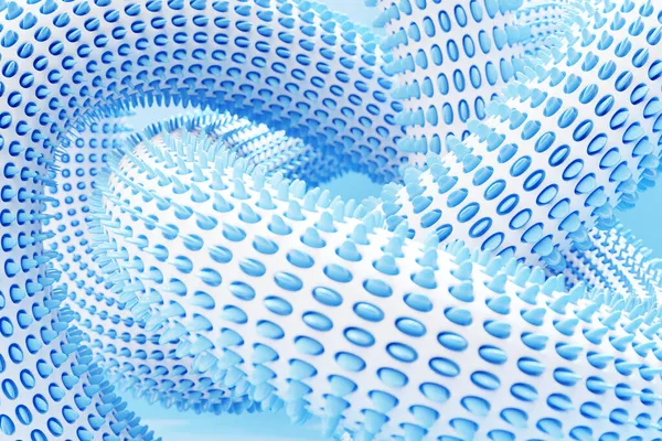 Ilusão Azul Isométrico Formas Abstratas Coloridas Formas Entrelaçadas — Fotografia de Stock