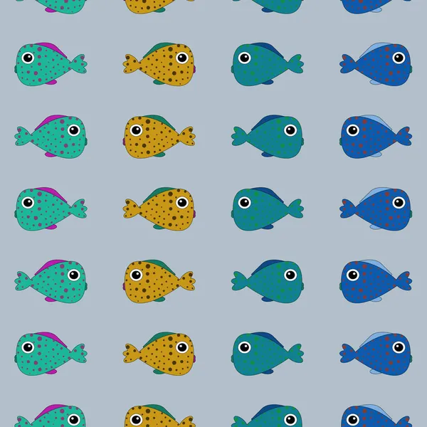 Узор Рыб Красочном Фоне Милые Животные — стоковое фото