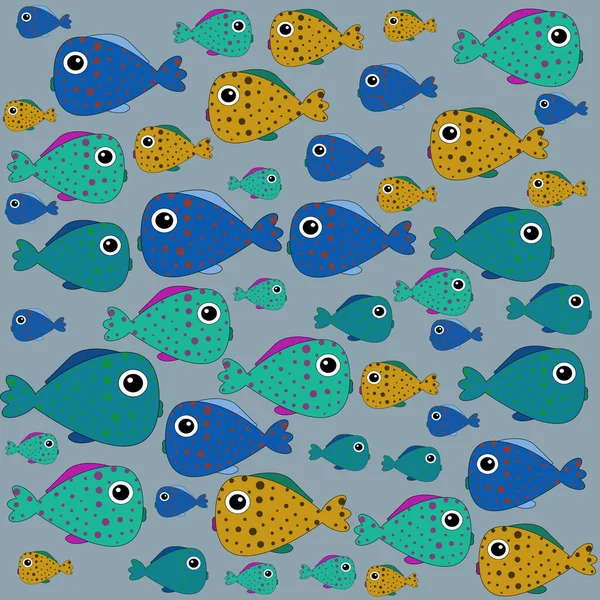 Симпатичная Рыбка Детей Использован Текстильной Промышленности Бумаге Фоновом Изображении Скрапбукинге — стоковое фото