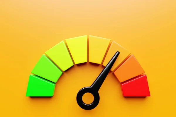 Illustration Hastighetsmätningsikonen Färgglada Hastighetsmätare Ikon Hastighetsmätare Pekare Pekar Orange Normal — Stockfoto
