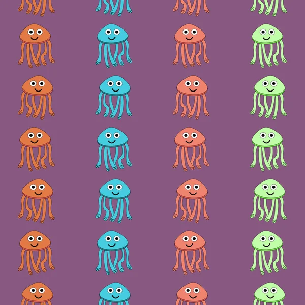 Jellyfish Motif Sur Fond Coloré Animaux Mignons — Photo