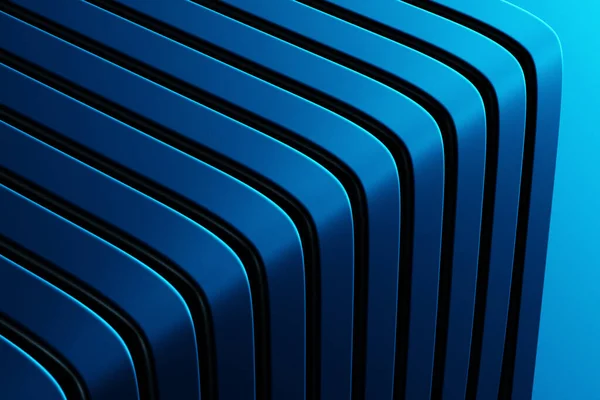3Dイラストの青い線の行 幾何学的背景 織りパターン — ストック写真
