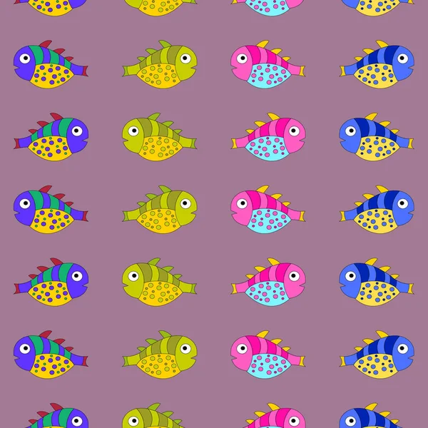 Fishes Pattern Colorful Background Cute Animals — Stock Photo, Image