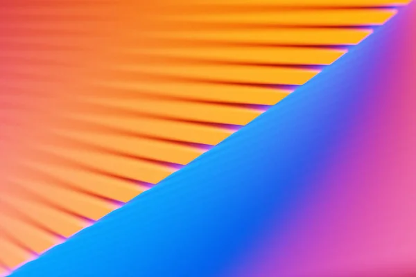 ステレオ紫 オレンジのストライプの3Dイラスト 波のような幾何学的な縞 概要輝線の交差パターン — ストック写真