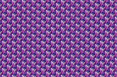 Mor karelerin 3d çizimi. Monokrom arka planında küplerin desen. Geometri arkaplanı