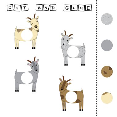 Çalışma tablosu tasarımı, görev renkli keçiler üzerine bir parça kesip yapıştırmak. Çocuklar için mantık oyunu.