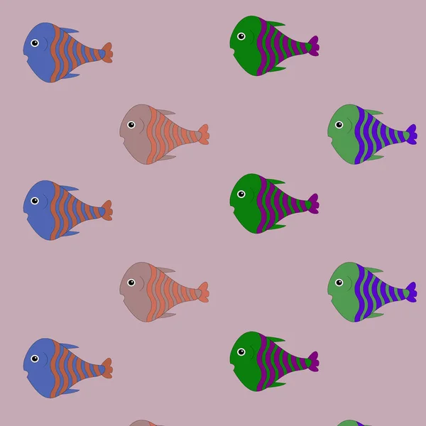 Pattern Painted Colorful Fishes Can Used Wallpaper Textiles Packaging Cards — Stock Photo, Image