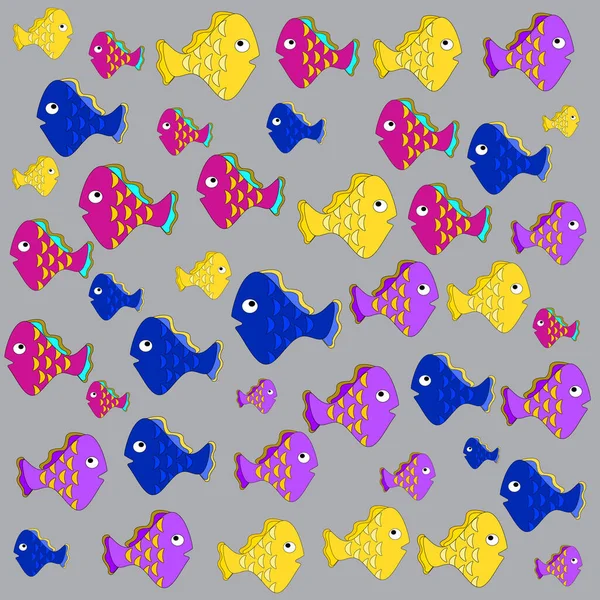 可爱的鱼 儿童背景 可用于纺织行业 剪贴簿 — 图库照片