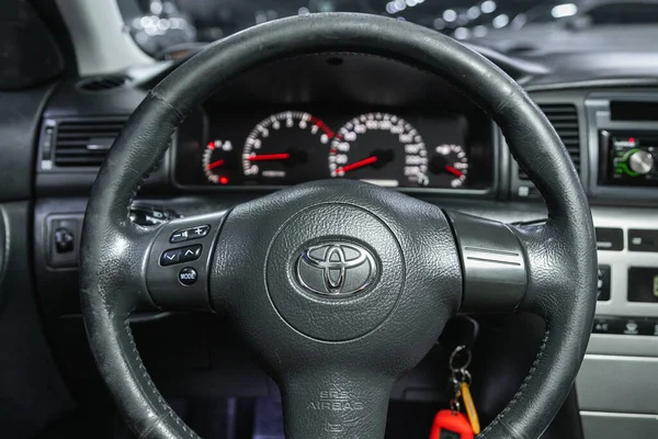 Novosibirsk Rusya Kasım 2021 Toyota Corolla Direksiyon Vites Kolu Gösterge — Stok fotoğraf