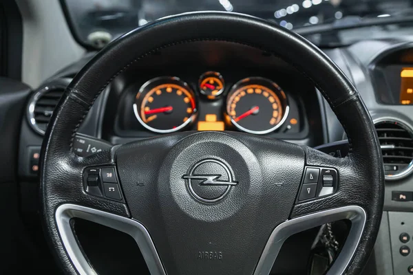 Novosibirsk Russia November 2021 Opel Antara Steering Wheel Shift Lever — Stock Photo, Image