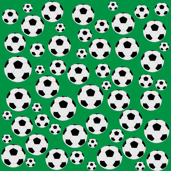 Pattern Soccer Balls Green Background Background Sports Theme — 图库照片