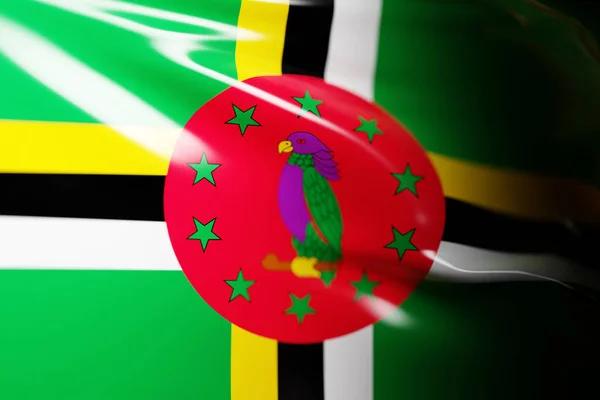 Illustration National Waving Flag Dominica Country Symbol — Stock Photo, Image