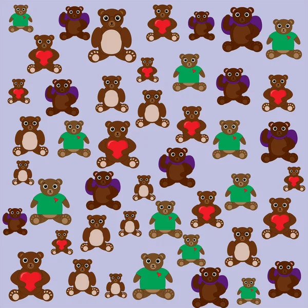 Padrão Ursos Desenho Animado Fundo Rosa Bonito Brinquedo Ursinhos Pelúcia — Fotografia de Stock