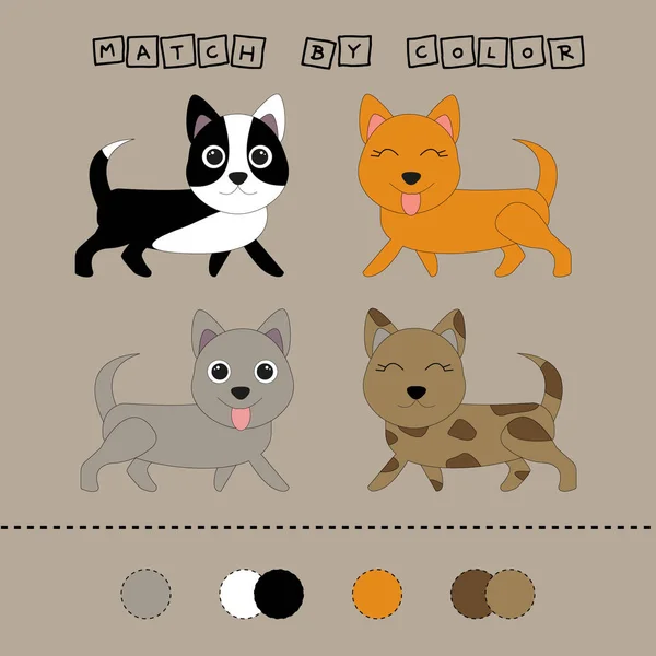 Worksheet Vector Design Challenge Connect Dog Its Color Logic Game — Stock Photo, Image
