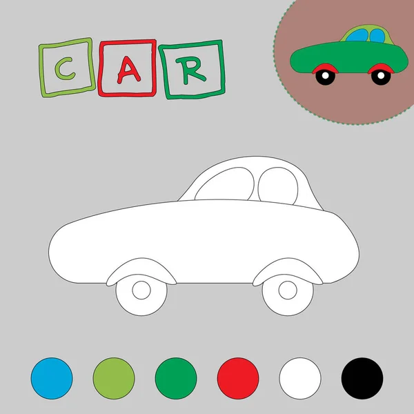 Coloring Book Cute Car Educational Creative Games Preschool Childre — Stockfoto