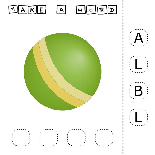 Make Word Ball Scattered Letters Cut Connect Educational Game Children — Foto Stock