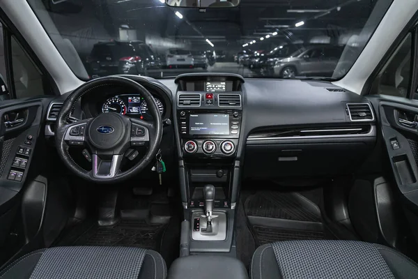 Novosibirsk Russia November 2021 Subaru Forester Steering Wheel Shift Lever — 图库照片