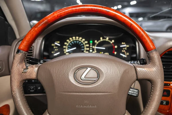 Novosibirsk Russia December 2021 Lexus Lx470 Auto Interior Steering Wheel — Stockfoto