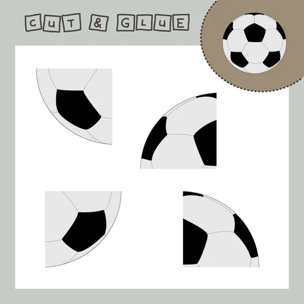 Vector Illustration Assemble Soccer Ball Parts Paper Game Preschoolers Development — Stockfoto