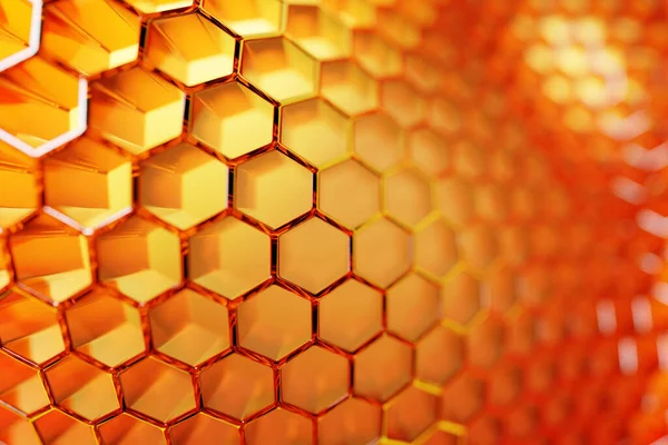 Illustratie Van Een Gele Honingraat Monochrome Honingraat Voor Honing Patroon — Stockfoto