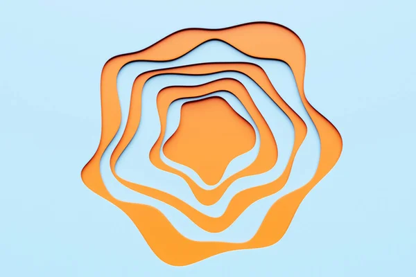 Abstract Dynamic Shape Blue Orange Smooth Lines Sides Flower Black — Stockfoto