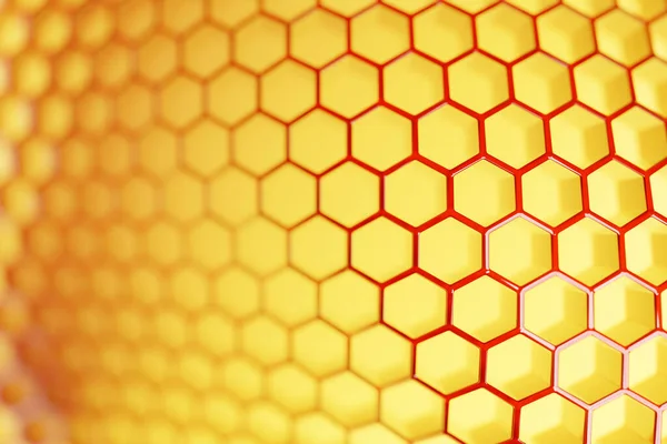 Illustration Nid Abeille Monochrome Jaune Pour Miel Modèle Formes Hexagonales — Photo