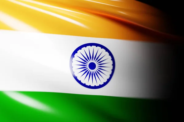 Illustratie Van Nationale Wapperende Vlag Van India Landsymbool — Stockfoto