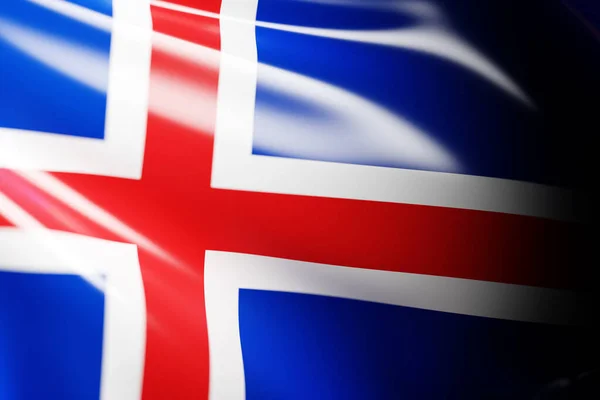 Απεικόνιση Της Εθνικής Κυματιστή Σημαίας Της Ισλανδίας Σύμβολο Χώρας — Φωτογραφία Αρχείου