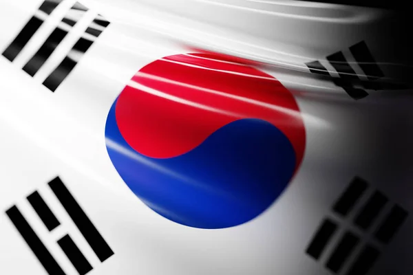 Ilustrace Národní Vlající Vlajky Jižní Koreje Symbol Země — Stock fotografie