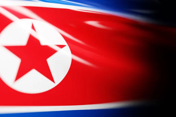 Απεικόνιση Της Εθνικής Κυματιστή Σημαίας Της Βόρειας Κορέας Σύμβολο Χώρας — Φωτογραφία Αρχείου