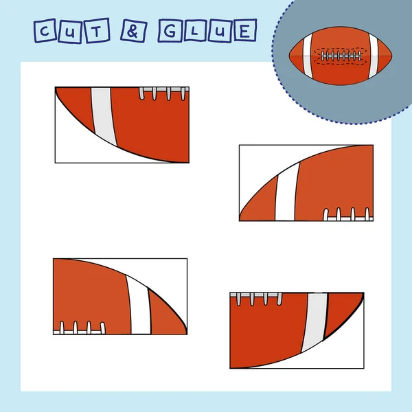 Vector Illustration Assemble Rugby Ball Parts Paper Game Preschoolers Development — стоковое фото