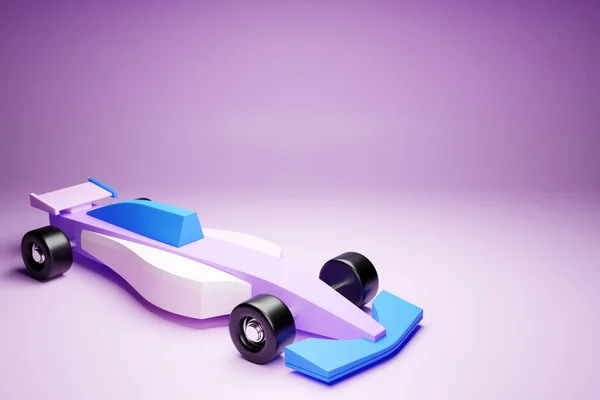 Illustration Purple Racing Toy Car Purple Isolated Background — Stok fotoğraf