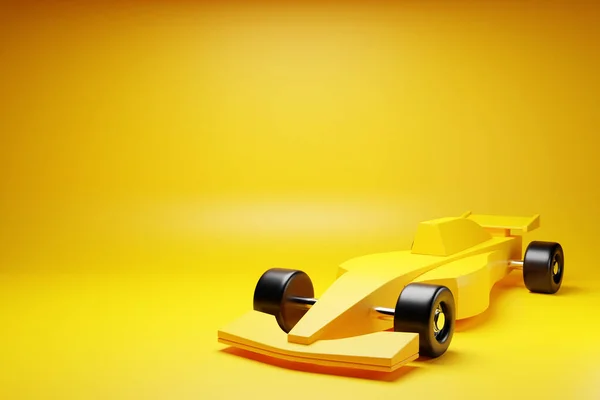 Sports Yellow Car Racing Design Monochrome Background Illustration — Stok fotoğraf